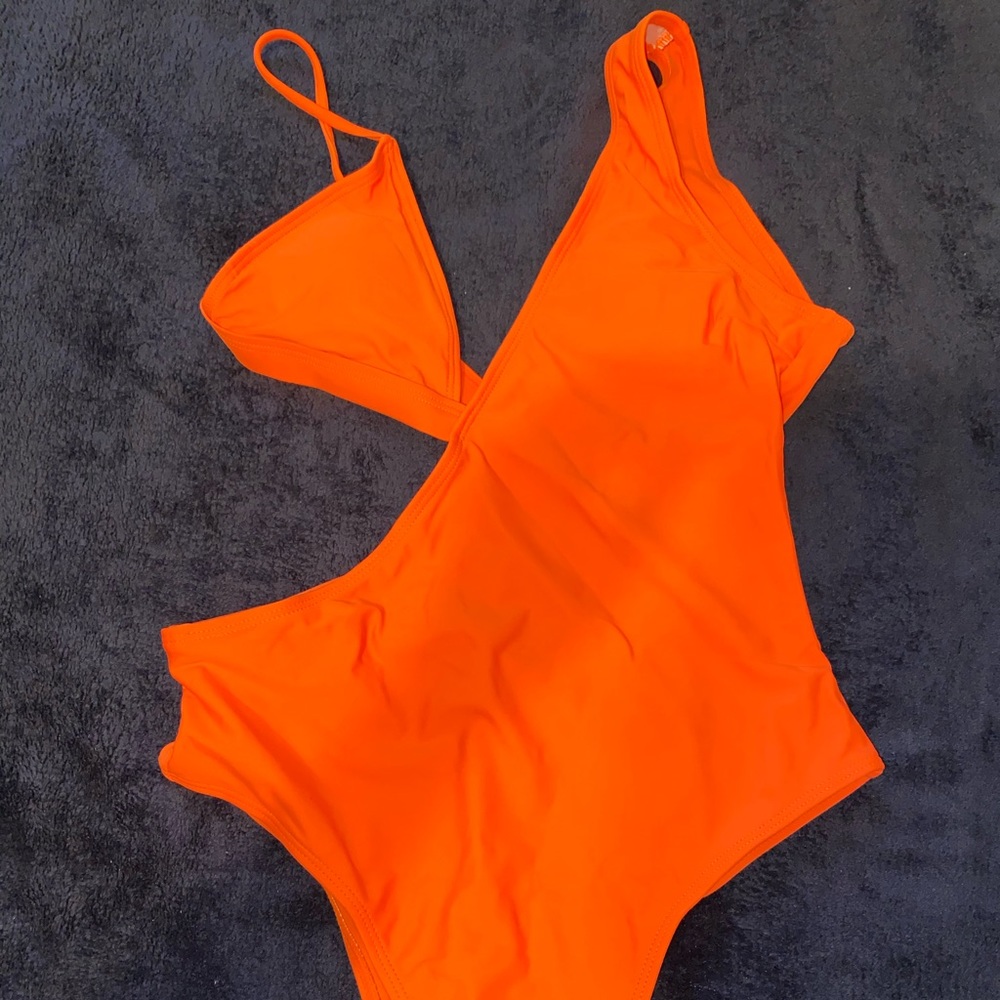 COPY - Neon orange cut out swimsuit